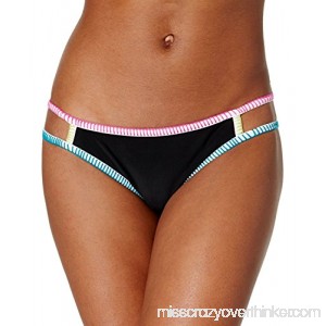 Hula Honey Women's Colorblocked Low-Rise Bikini Swim Bottom Separates Black Multi B078T85MV3